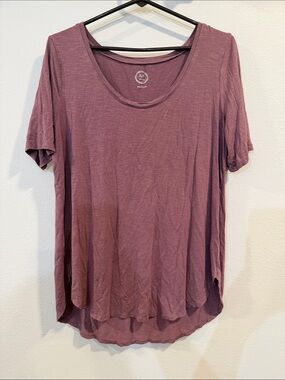 24/7 by Maurices Mauve/Purple Round Neck T-Shirt (Size: L)